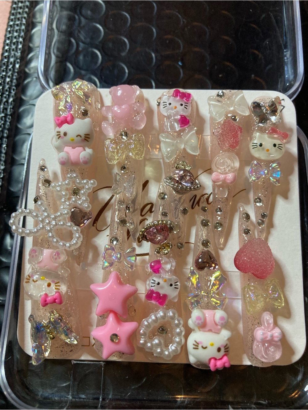 Pink Hello Kitty Decorative xtra long nails